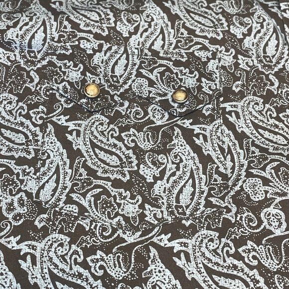 Panhandle Slim Pearl Snap Button Shirt Sawtooth Pockets Size Large Paisley Print - Picture 8 of 16